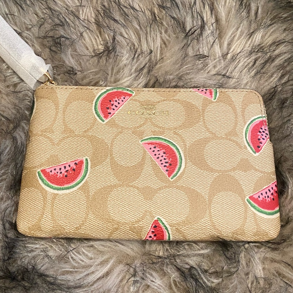 🍉🍉🍉COACH wristlet with watermelon print🍉🍉🍉